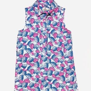 VINYARD VINES Pineapple Sleeveless Pink Blue Dress